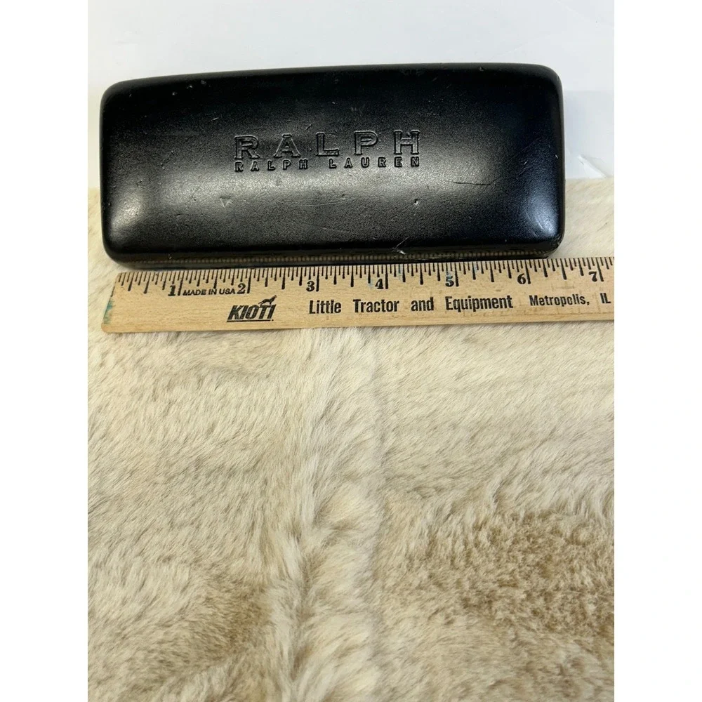 Ralph Ralph Lauren Black Hardshell Eyeglasses Case Debossed Logo Clamshell Case